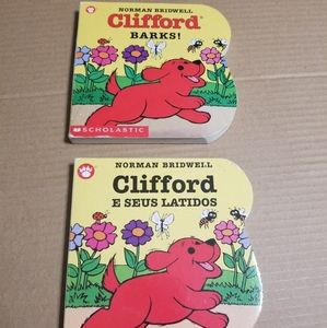 "Clifford Barks!" board books in English & Portuguese (Clifford e seus latidos)